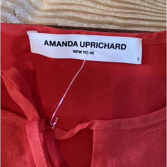 Amanda Uprichard Sleeveless Ruffle Neck Dress Size Small Women’s Red - Picture 3 of 6